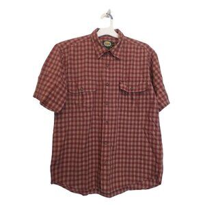 Cabela's Button Up Shirt Mens Medium Short Sleeve Multi-Plaid Casual 100% Cotton
